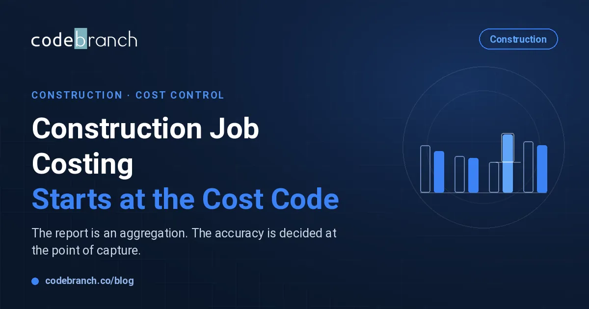 Construction Job Costing Starts at the Cost Code